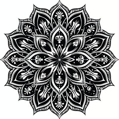 Mandala tracery wheel mehndi design. Ethnic ornament 