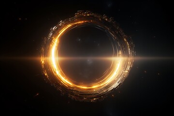 a circular object with lights in the middle - obrazy, fototapety, plakaty