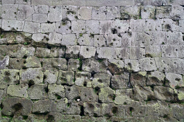 西南戦争の痕跡が残る鹿児島城の石垣　鹿児島県鹿児島市