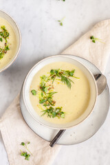 Cauliflower soup with pesto