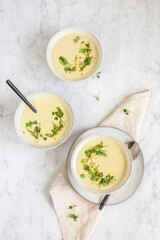 Cauliflower soup with pesto