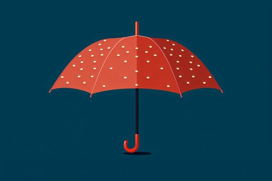 a red umbrella with white dots on it