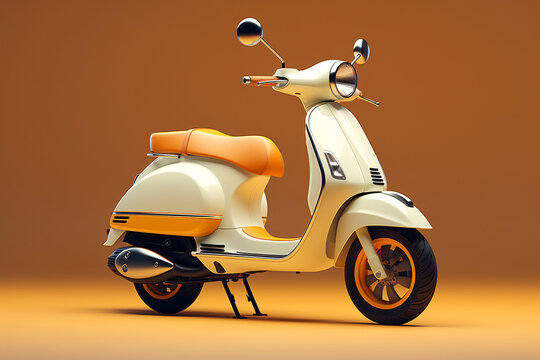 a white and orange scooter