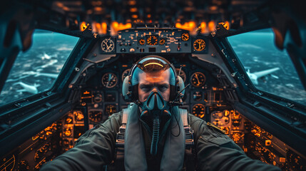 3 Fighter pilot photo in fighter or jet cabin -