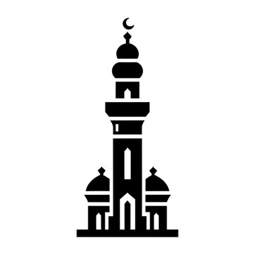 "The 'Mosque Minaret Icon' Is A Vector Symbol Depicting A Holy Minaret, Embodying The Spirit Of Ramadan And Eid In Islamic Culture."