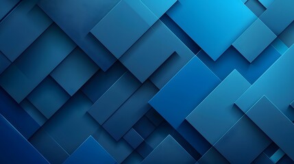 Obraz premium Blue 3D Geometric Wallpaper: Modern Layered Rectangles and Squares in Shades of Blue