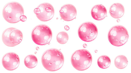 pink bubbles Isolated On Transparent Background Or PNG Background.