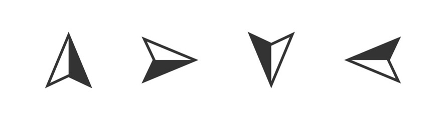 Compass arrow icon. Navigation point of north, south, east and west direction. Vector