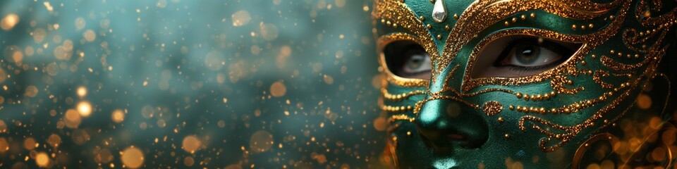 Carnival mask on glare background