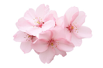 Fototapeta na wymiar pink cherry blossom flower on white