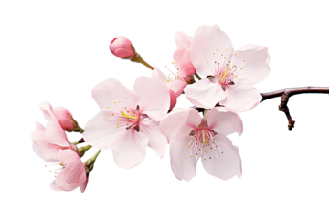 pink cherry blossom flower on white