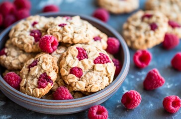 Raspberry oatmeal cookies