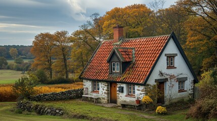 Fototapeta na wymiar very comfy little house in the village