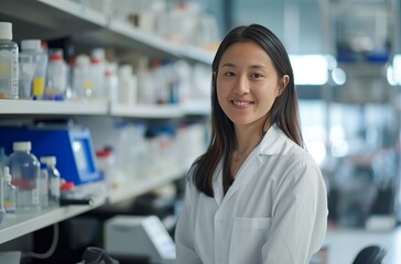 Biotechnologist in modern lab
