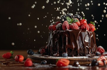 Chocolate cascade cake