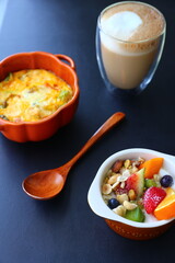 healthy breakfast with muesli