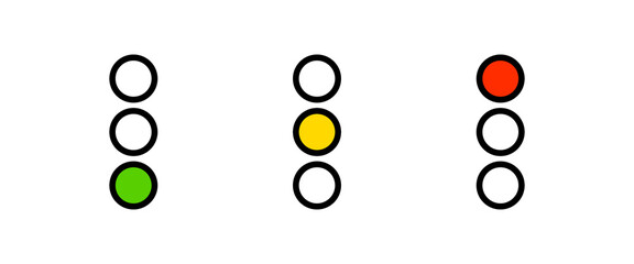 Traffic lights icon set. Simple stoplight interface. Vector illustration - obrazy, fototapety, plakaty