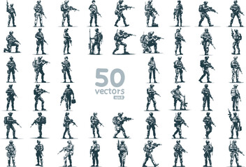 modern army soldier simple vector stencil drawing large collection of images