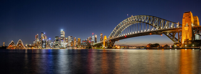 Skyline of Sydney at dusk