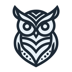 Flat outline owl logo