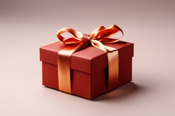 Obraz premium a red box with a gold ribbon