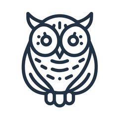 Flat outline owl logo