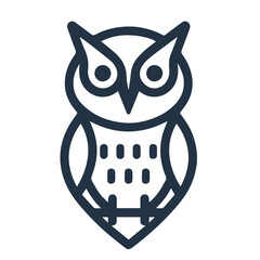Flat outline owl logo