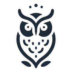 Flat outline owl logo