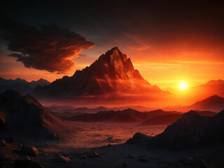 Naklejka premium Desolate Abandoned Post-Apocalyptic Nature Scene, created with Generative AI technology
