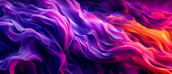 Soft Wave Texture in Abstract Background, Colorful Liquid Design, Pink and Blue Fabric Motion,...