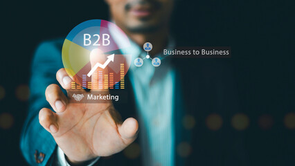  Marketing, Business to business B2B concept, Business Company Commerce Technology digital...