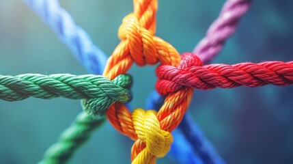a close up of colorful ropes