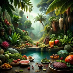 tropical fruit garden