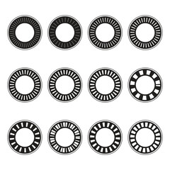 Set of circle and round geometric shapes minimal style, abstract circle icons for logo design. Vector set