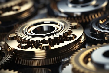 a close up of a group of gears