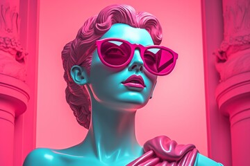 a mannequin wearing sunglasses