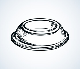 Bowl for pets. Vector drawing