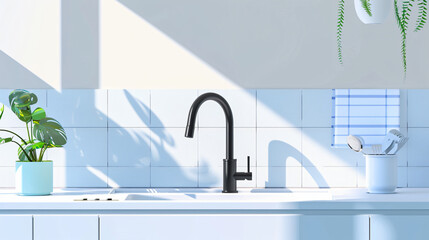 Smart kitchen faucets for touchless control soli - obrazy, fototapety, plakaty