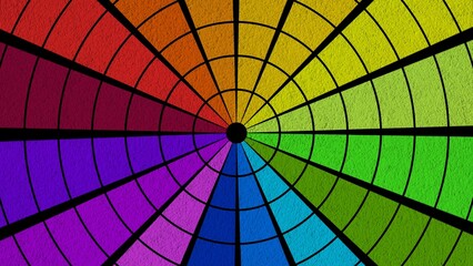 Naklejka premium Multicolor spectral rainbow circle made of several segments - 3D Illustration
