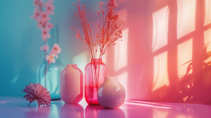 Gentle hues merging seamlessly, creating an atmosphere of modern elegance for product displays. 