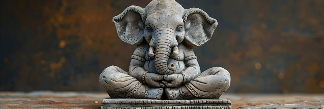Elephant Sitting and Meditating 3d image,

