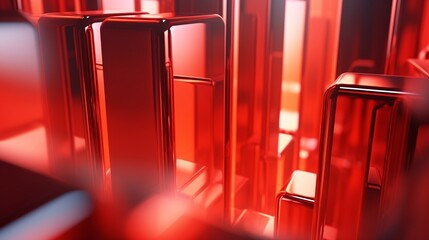 a close up of red rectangular objects