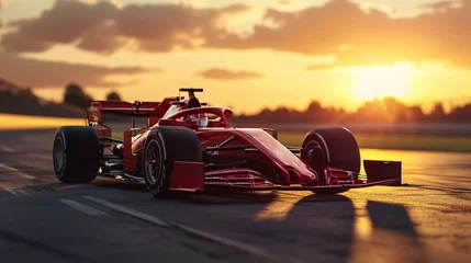 Foto auf Leinwand a red race car on a road © TONSTOCK