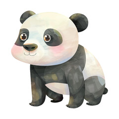  cute panda watercolour vector illustration  © Finkha