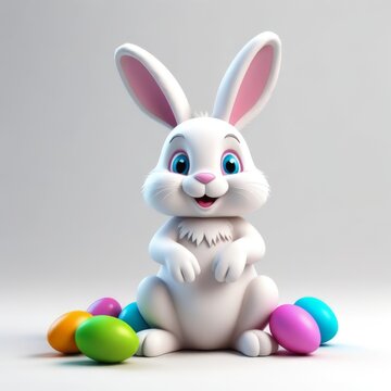 Easter bunny, easter eggs