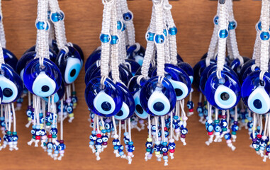 Traditional turkish souvenir. Handmade amulet gift with eye form Turkey. Evil eye beads, souvenir...