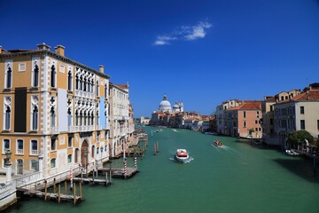 Fototapeta na wymiar Grand Canal in Venice, Italy. Sunny weather in Italy.
