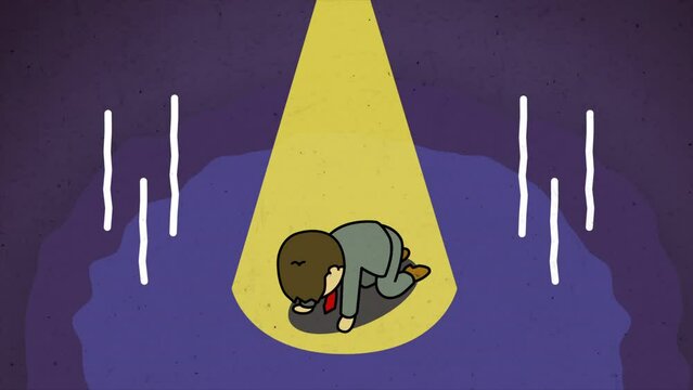 男性サラリーマンの絶望のイメージカット4種セット（ガーン・ショック・不採用・文字なし）