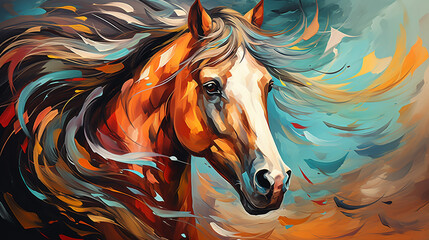 Abstract art background Vector illustration horse