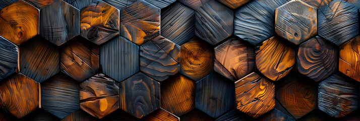  Wooden Hexagon Texture. Honeycombs Background,
Abstract wooden texture seamless hexagonal mosaic tiles

 - obrazy, fototapety, plakaty